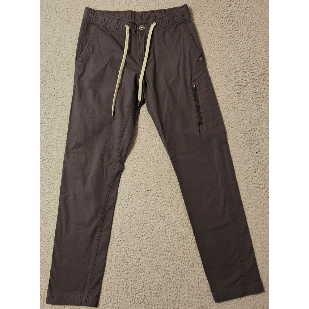 Vuori‎ Ripstop Climber Pants Mens Grey Elastic Waist Drawstring V412 Size Small
